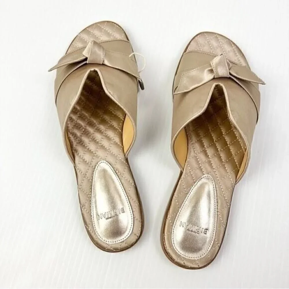 ALEXANDRE BIRMAN womens size 8.5 Clarita bow-embellished satin slides